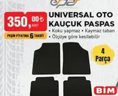 ERPAR UNİVERSAL OTO KAUÇUK PASPAS 4 PARÇA